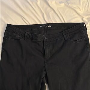 Old Navy Black Jeans Mid Rise Power Slim Straight Size 20 New